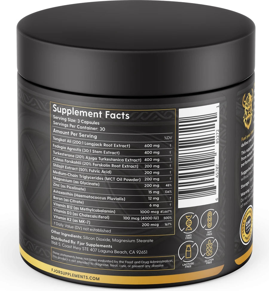 Inner Warrior jar, supplement facts panel